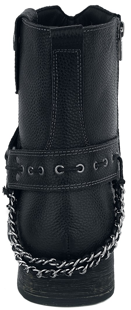 Bottes de motard  de Rock Rebel by EMP - Bottines Motard Noires Avec Sangles & Chaînes - EU40 à EU46 - pour Homme - noir - Rock Rebel by EMP - View 2