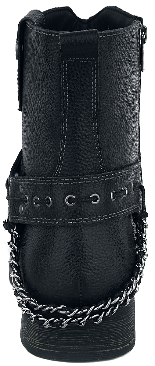 Bottes de motard  de Rock Rebel by EMP - Bottines Motard Noires Avec Sangles & Chaînes - EU40 à EU46 - pour Homme - noir - Rock Rebel by EMP - View 2