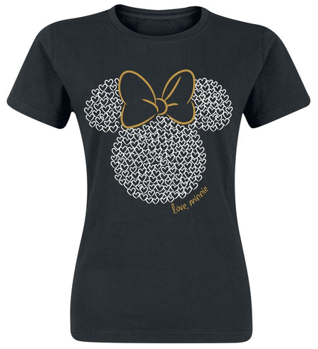 T-Shirt Manches courtes Disney de Mickey & Minnie Mouse - Minnie Maus - Love - S à XXL - pour Femme - noir - Mickey & Minnie Mouse