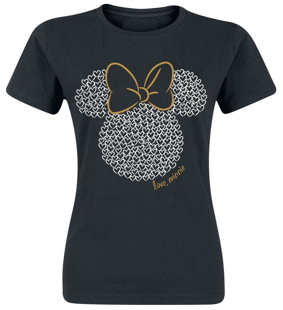 T-Shirt Manches courtes Disney de Mickey & Minnie Mouse - Minnie Maus - Love - S à XXL - pour Femme - noir - Mickey & Minnie Mouse