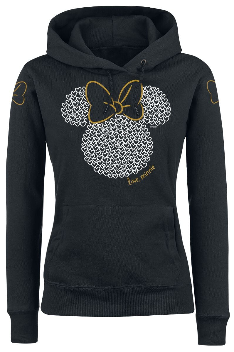 Sweat-shirt à capuche Disney de Mickey & Minnie Mouse - Minnie Maus - Love - S à XXL - pour Femme - noir - Mickey & Minnie Mouse