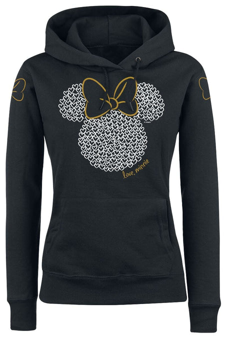 Sweat-shirt à capuche Disney de Mickey & Minnie Mouse - Minnie Maus - Love - S à XXL - pour Femme - noir - Mickey & Minnie Mouse