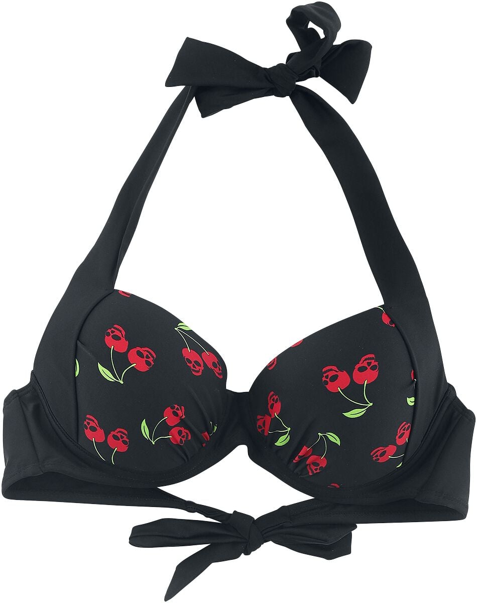 Haut de bikini  de Rock Rebel by EMP - Haut De Bikini Noir Avec Imprimé Rockabillly - S à XXL - pour Femme - noir - Rock Rebel by EMP