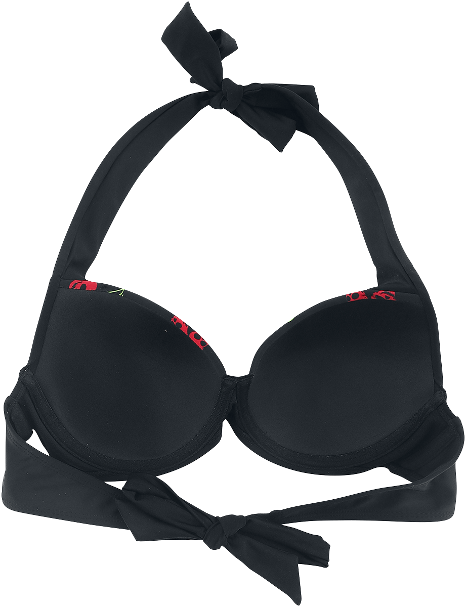 Haut de bikini  de Rock Rebel by EMP - Haut De Bikini Noir Avec Imprimé Rockabillly - S à XXL - pour Femme - noir - Rock Rebel by EMP - View 2
