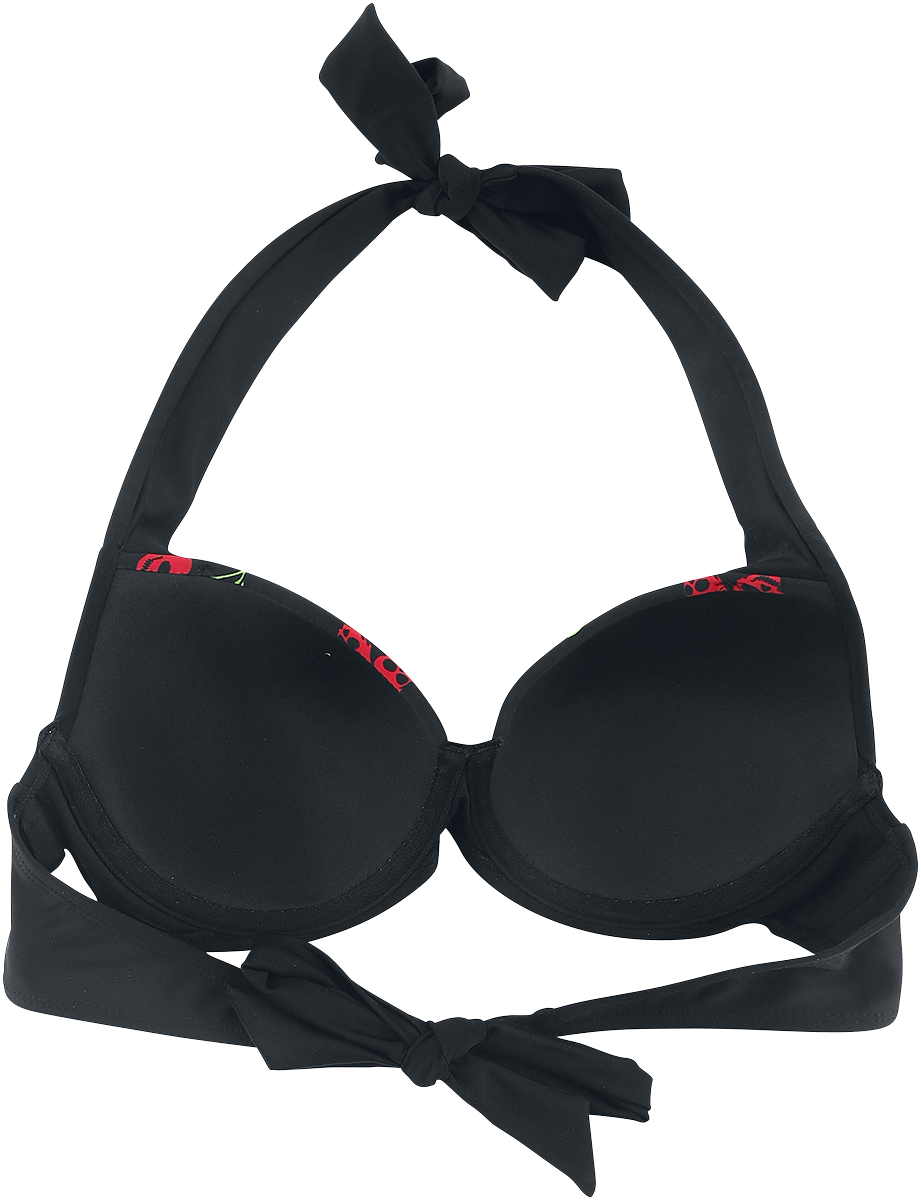 Haut de bikini  de Rock Rebel by EMP - Haut De Bikini Noir Avec Imprimé Rockabillly - S à XXL - pour Femme - noir - Rock Rebel by EMP - View 2