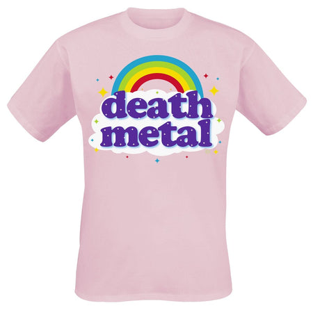 T-Shirt Manches courtes Fun de Goodie Two Sleeves - Death Metal Rainbow - S à 3XL - pour Homme - rose - Goodie Two Sleeves