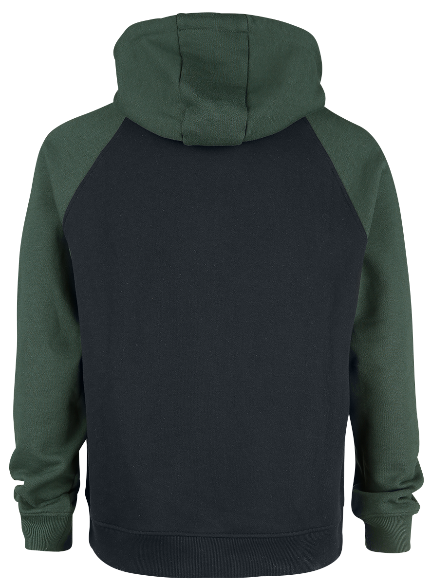 Sweat-shirt zippé à capuche  de RED by EMP - Sweat À Capuche Manches Raglan Noir/Vert - S à XL - pour Homme - noir/vert foncé - RED by EMP - View 2