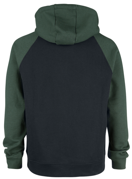 Sweat-shirt zippé à capuche  de RED by EMP - Sweat À Capuche Manches Raglan Noir/Vert - S à XL - pour Homme - noir/vert foncé - RED by EMP - View 2
