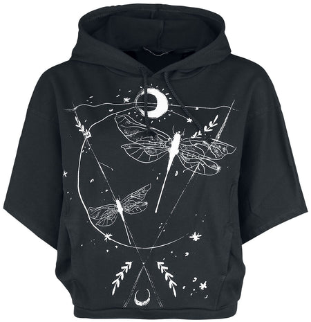 Sweat-shirt à capuche  de Outer Vision - Libellule - S à XXL - pour Femme - noir - Outer Vision