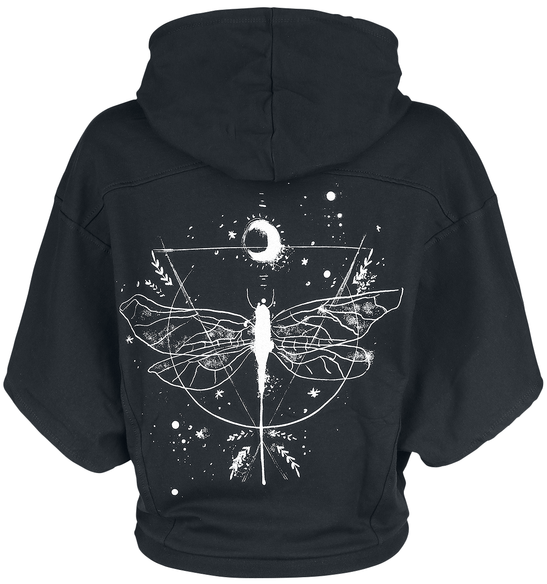 Sweat-shirt à capuche  de Outer Vision - Libellule - S à XXL - pour Femme - noir - Outer Vision - View 2