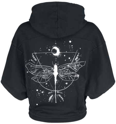 Sweat-shirt à capuche  de Outer Vision - Libellule - S à XXL - pour Femme - noir - Outer Vision - View 2