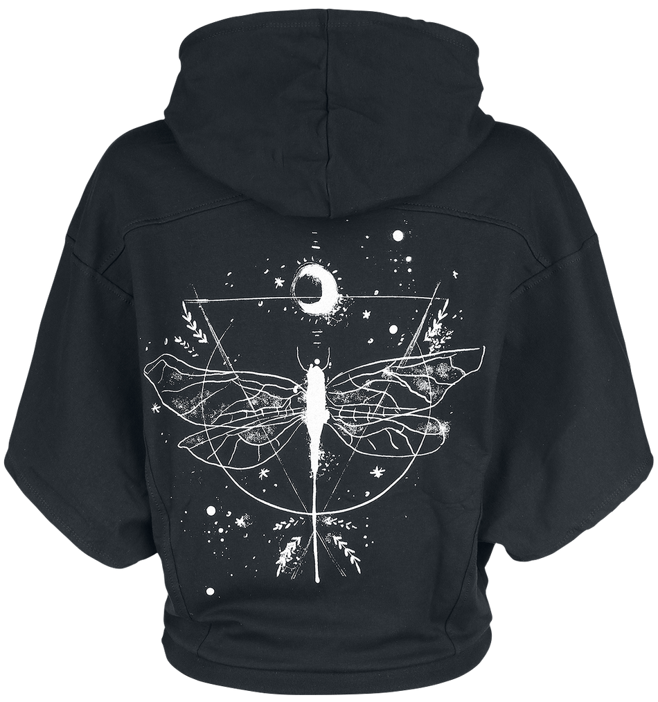 Sweat-shirt à capuche  de Outer Vision - Libellule - S à XXL - pour Femme - noir - Outer Vision - View 2