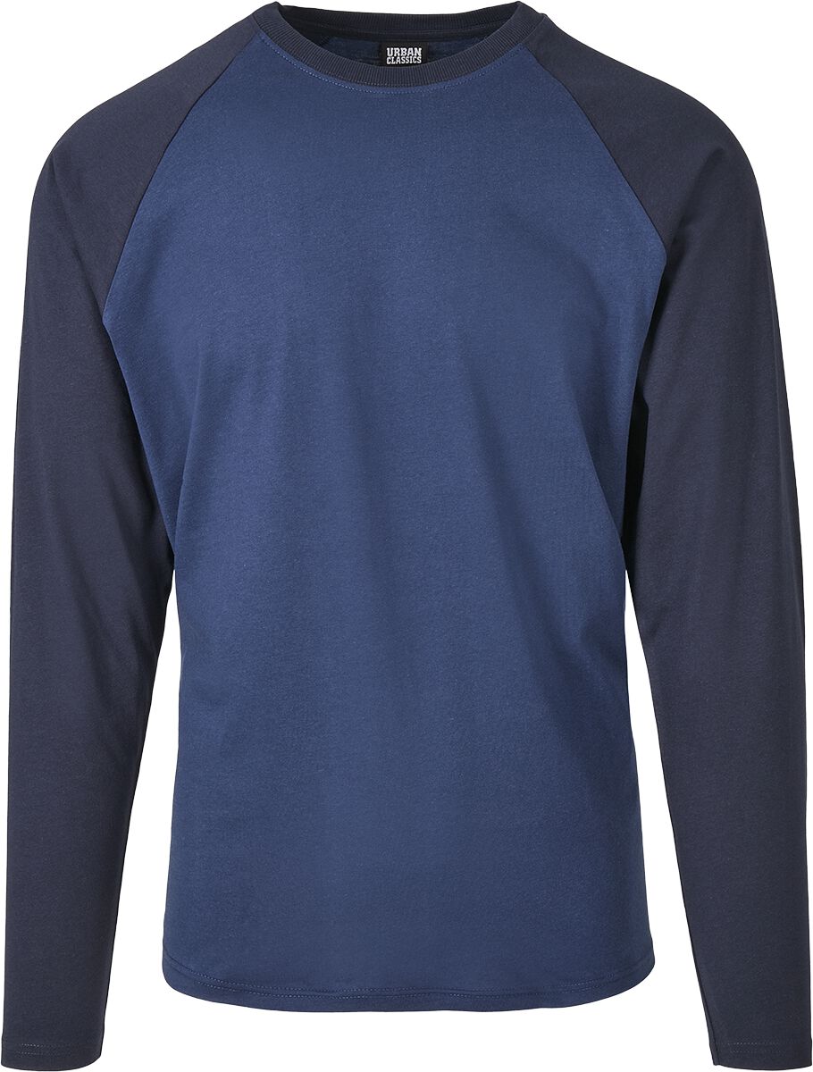 T-shirt manches longues  de Urban Classics - Manches Longues Raglan Contrast - S à XXL - pour Homme - bleu/bleu foncé - Urban Classics