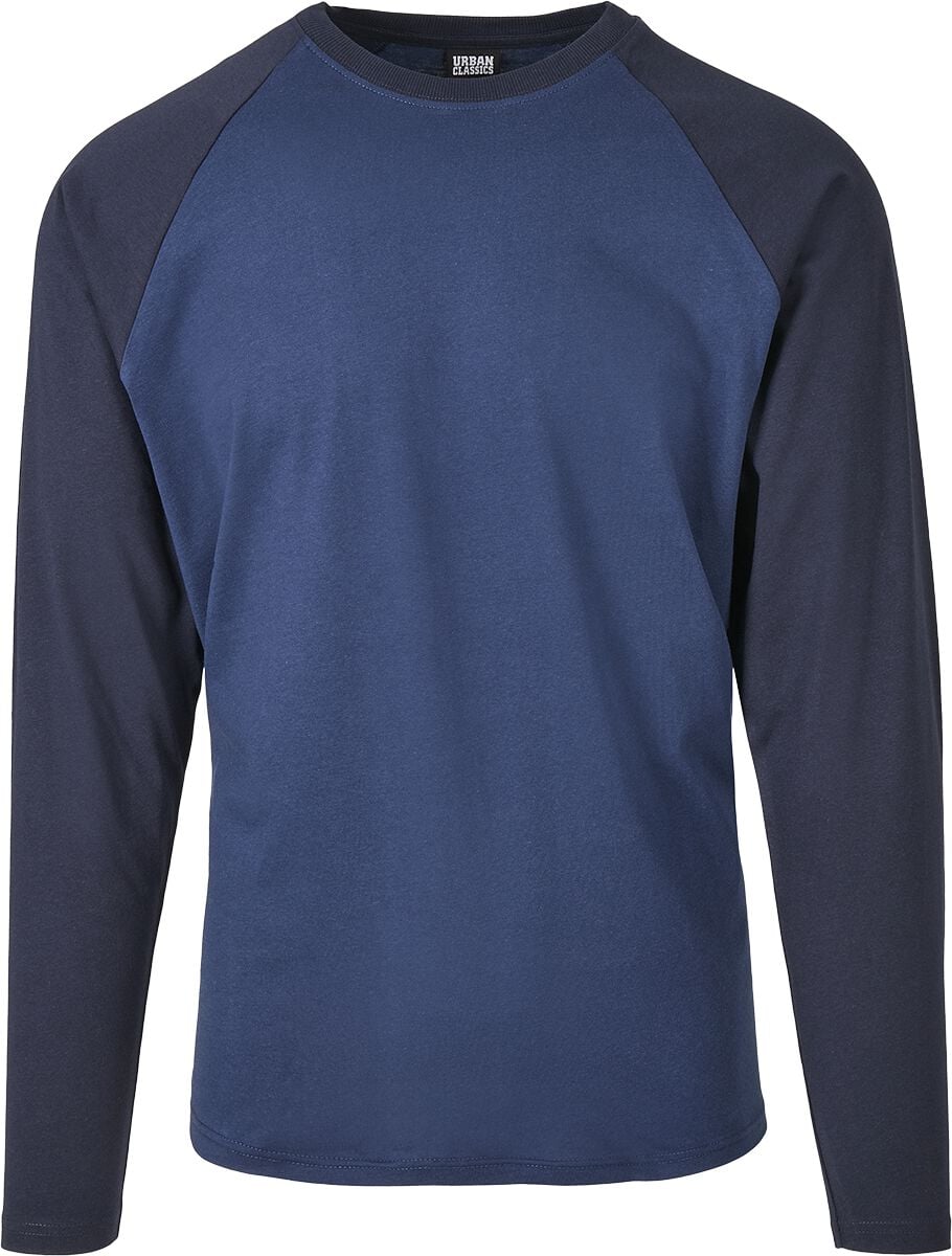 T-shirt manches longues  de Urban Classics - Manches Longues Raglan Contrast - S à XXL - pour Homme - bleu/bleu foncé - Urban Classics