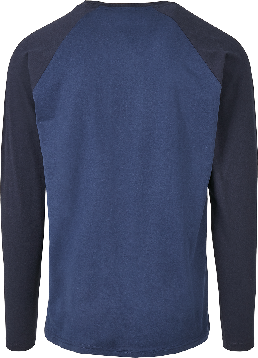 T-shirt manches longues  de Urban Classics - Manches Longues Raglan Contrast - S à XXL - pour Homme - bleu/bleu foncé - Urban Classics - View 2