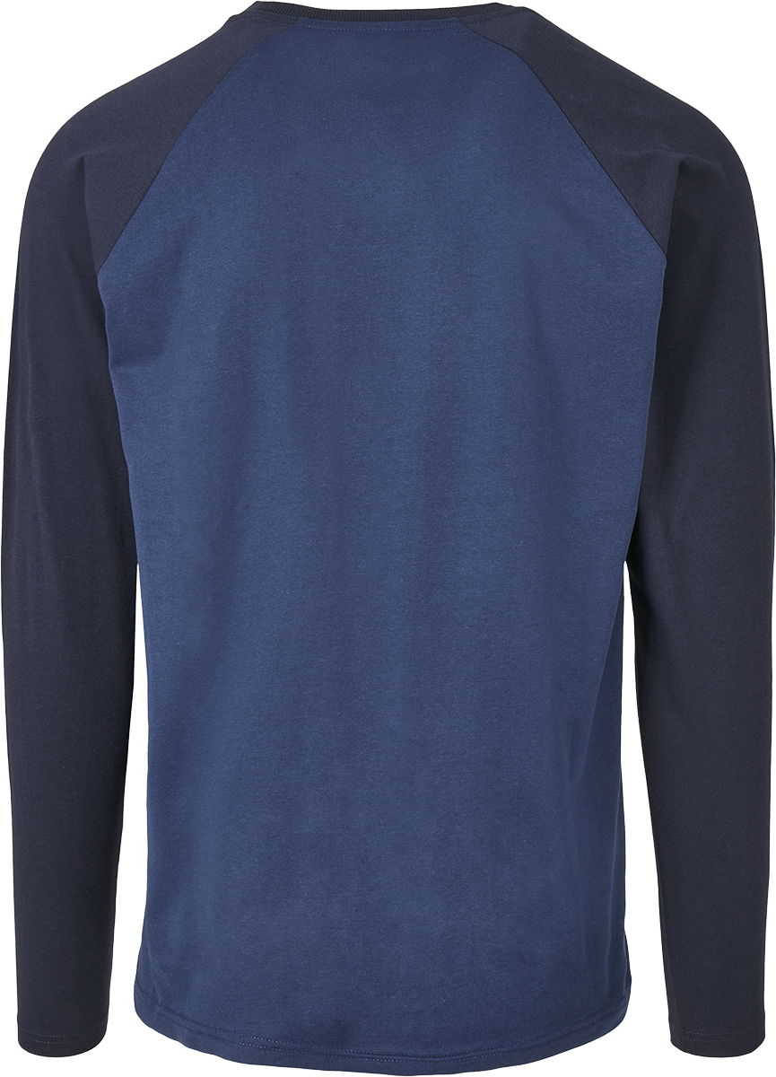 T-shirt manches longues  de Urban Classics - Manches Longues Raglan Contrast - S à XXL - pour Homme - bleu/bleu foncé - Urban Classics - View 2