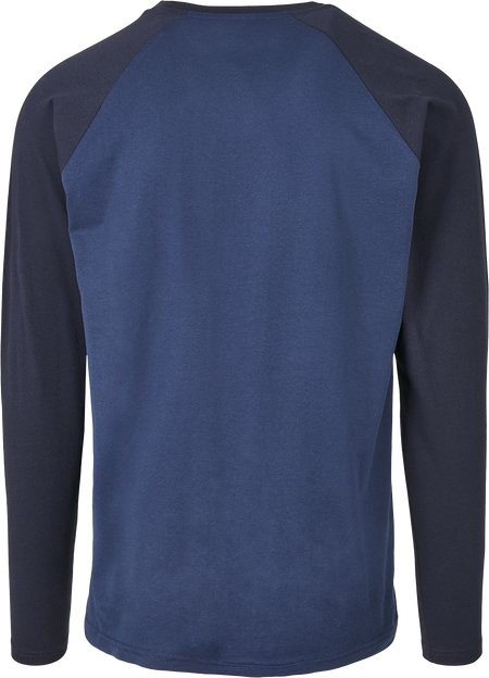 T-shirt manches longues  de Urban Classics - Manches Longues Raglan Contrast - S à XXL - pour Homme - bleu/bleu foncé - Urban Classics - View 2