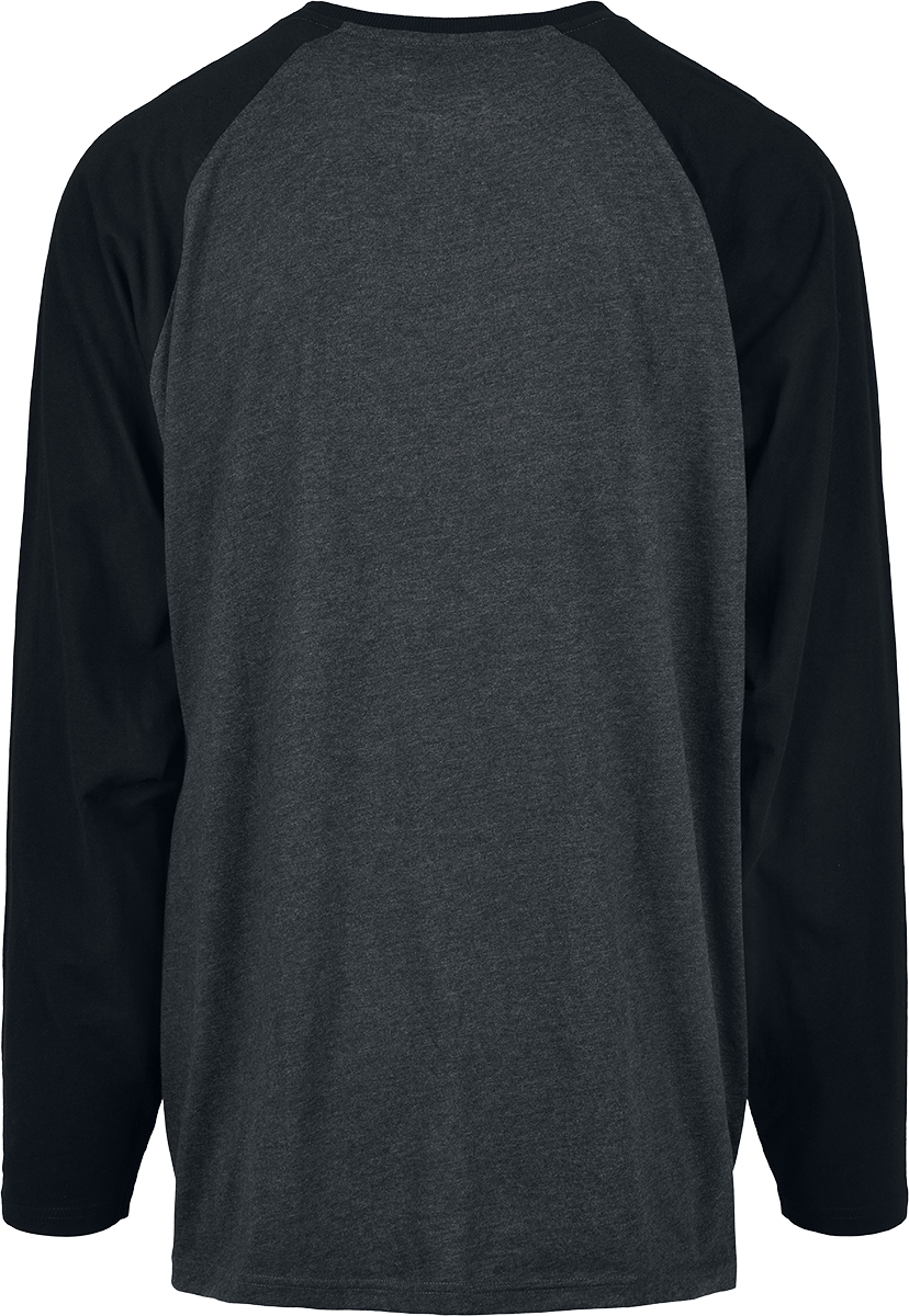 T-shirt manches longues  de Urban Classics - Manches Longues Raglan Contrast - S à XXL - pour Homme - gris/anthracite - Urban Classics - View 2