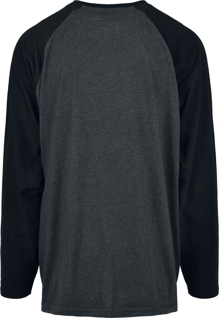 T-shirt manches longues  de Urban Classics - Manches Longues Raglan Contrast - S à XXL - pour Homme - gris/anthracite - Urban Classics - View 2