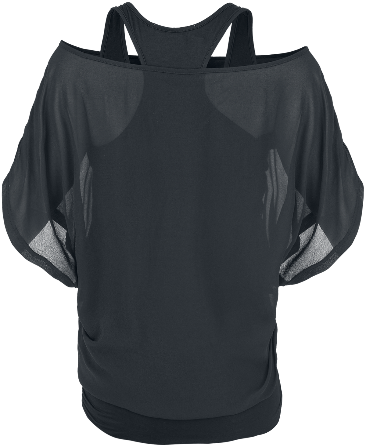 T-Shirt Manches courtes  de Black Premium by EMP - T-Shirt Noir Avec Manches Chauve-Souris - S à 4XL - pour Femme - noir - Black Premium by EMP - View 2