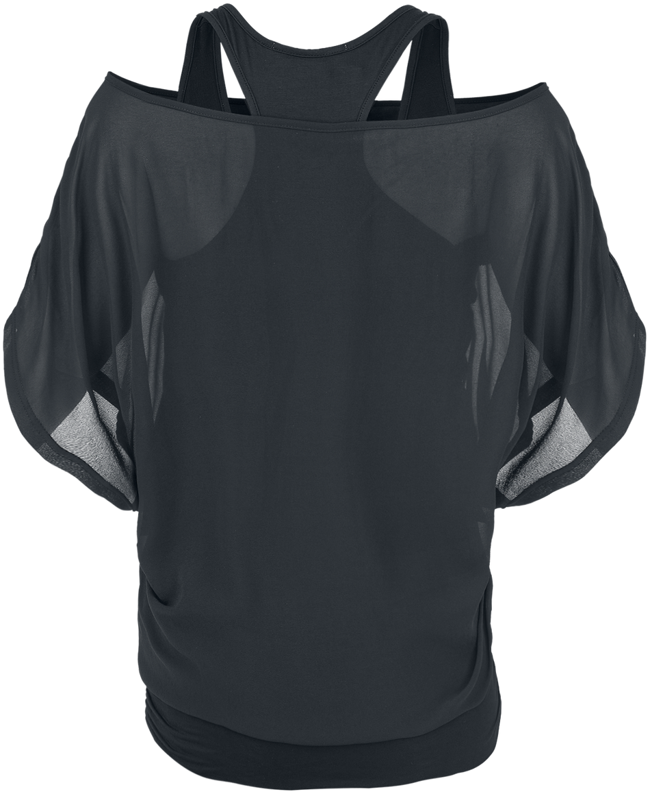 T-Shirt Manches courtes  de Black Premium by EMP - T-Shirt Noir Avec Manches Chauve-Souris - S à 4XL - pour Femme - noir - Black Premium by EMP - View 2