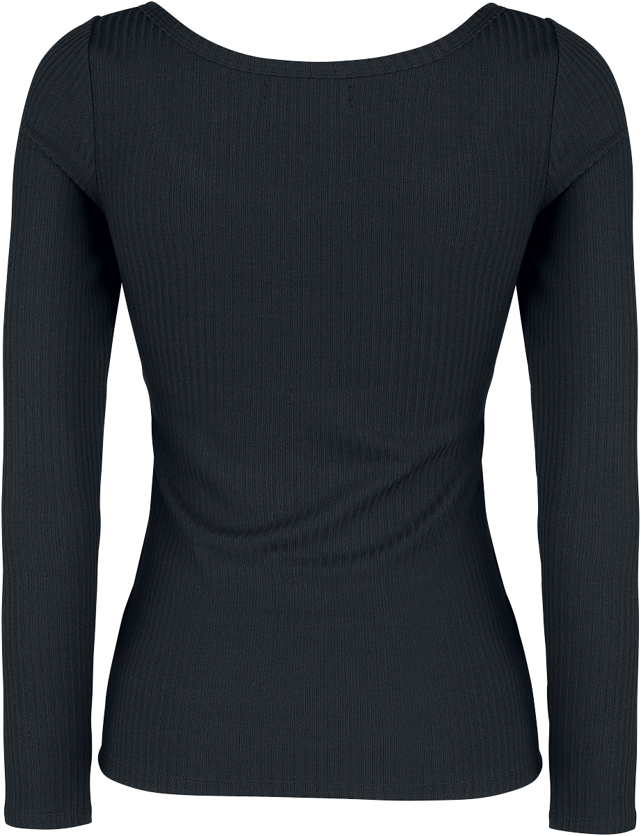 T-shirt manches longues  de Black Premium by EMP - Haut Manches Longues Noir Zippé Au Col - S à 3XL - pour Femme - noir - Black Premium by EMP - View 2