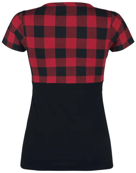 T-Shirt Manches courtes  de Rock Rebel by EMP - T-Shirt Look Rockabilly Noir/Rouge - S à 5XL - pour Femme - noir/bordeaux - Rock Rebel by EMP - View 2