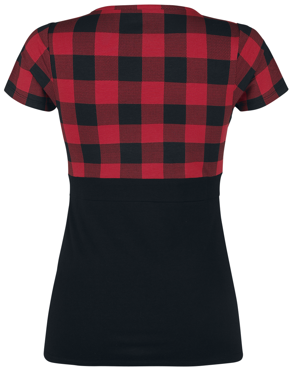 T-Shirt Manches courtes  de Rock Rebel by EMP - T-Shirt Look Rockabilly Noir/Rouge - S à 5XL - pour Femme - noir/bordeaux - Rock Rebel by EMP - View 2