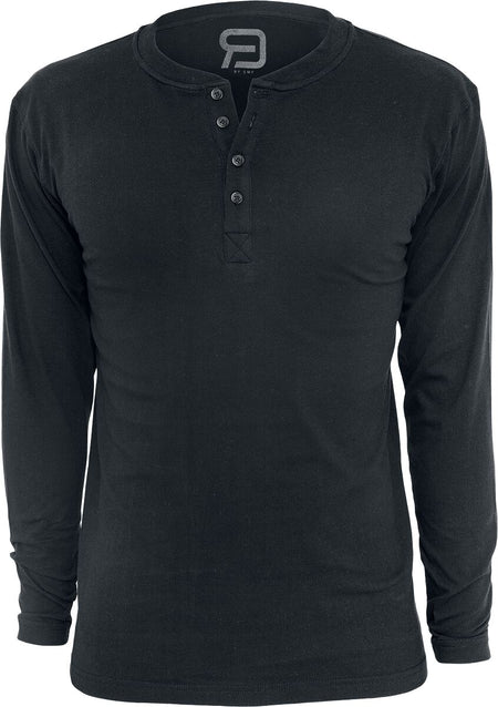 T-shirt manches longues  de RED by EMP - Basic Henley - M à 5XL - pour Homme - noir - RED by EMP