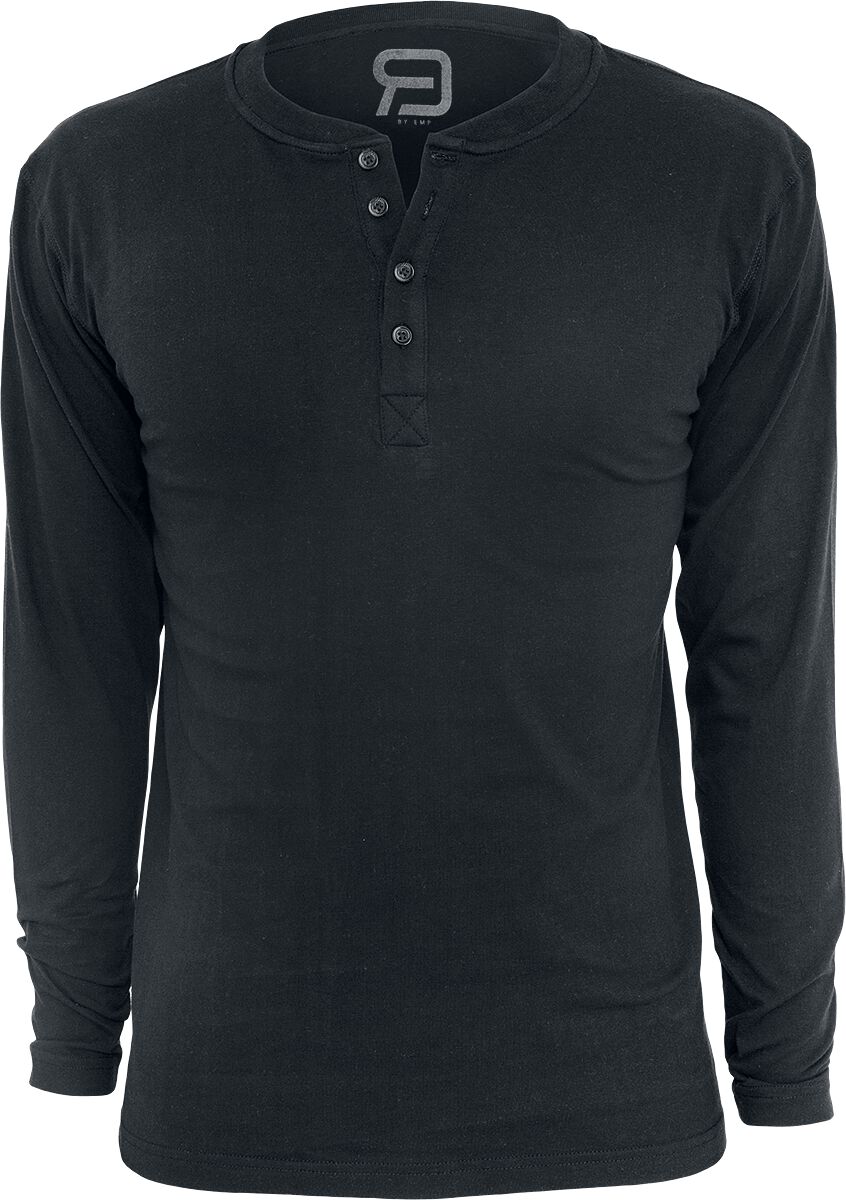 T-shirt manches longues  de RED by EMP - Basic Henley - M à 5XL - pour Homme - noir - RED by EMP