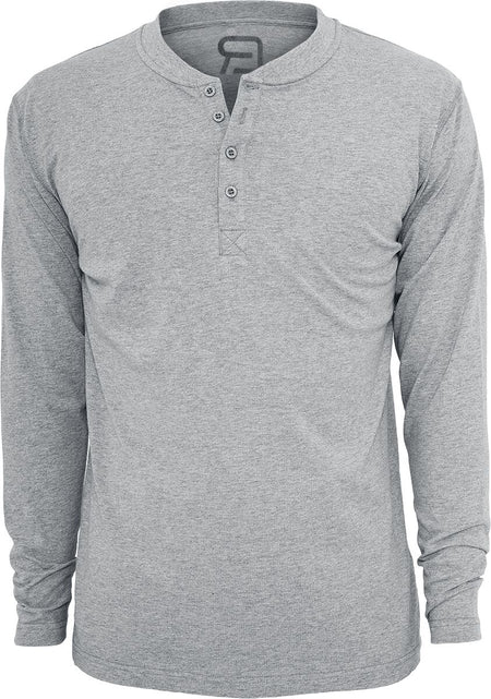 T-shirt manches longues  de RED by EMP - Basic Henley - S à 5XL - pour Homme - gris chiné - RED by EMP
