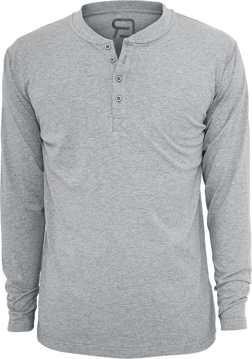 T-shirt manches longues  de RED by EMP - Basic Henley - S à 5XL - pour Homme - gris chiné - RED by EMP