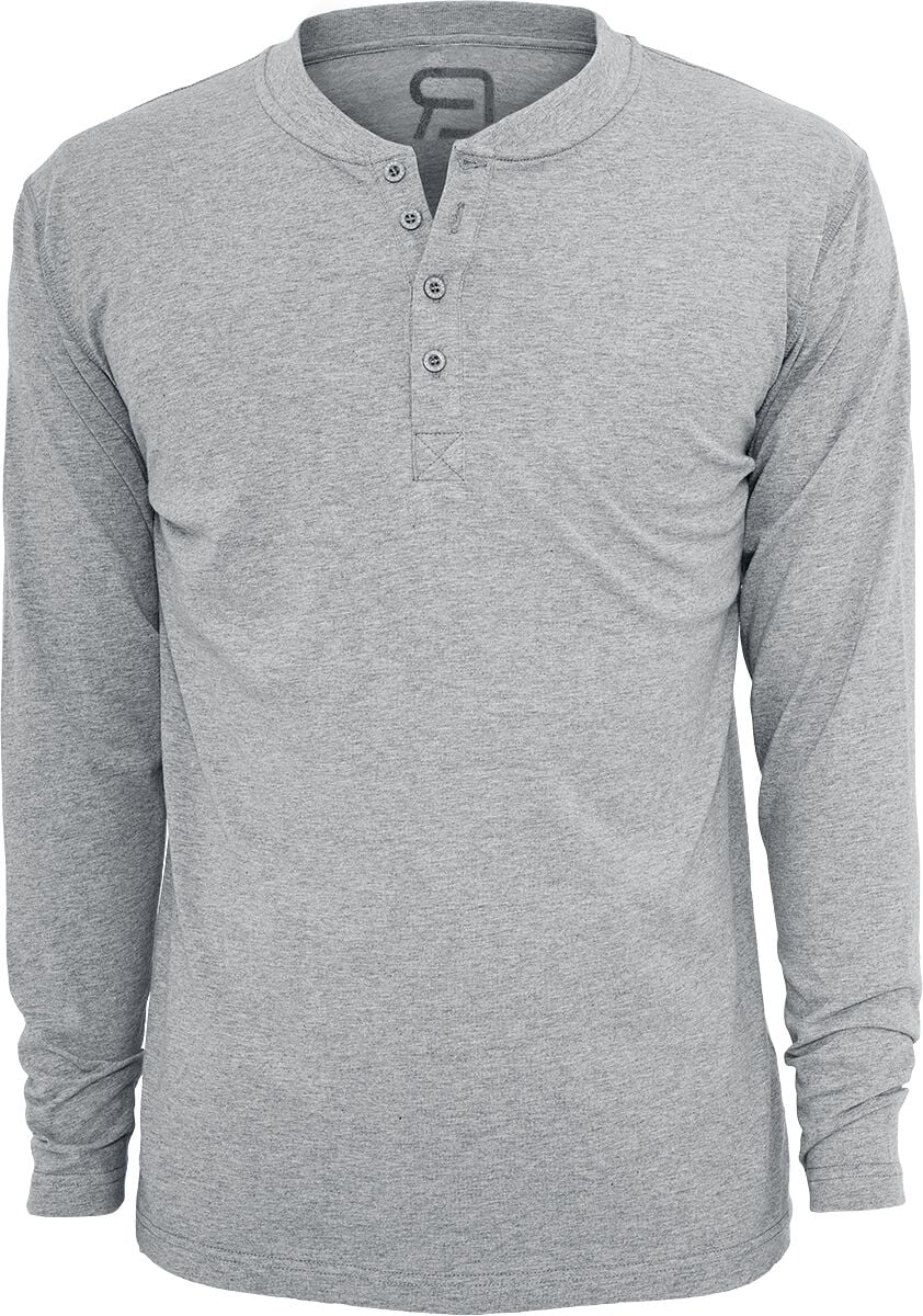 T-shirt manches longues  de RED by EMP - Basic Henley - S à 5XL - pour Homme - gris chiné - RED by EMP
