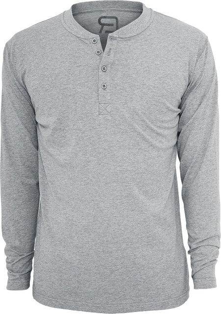 T-shirt manches longues  de RED by EMP - Basic Henley - S à 5XL - pour Homme - gris chiné - RED by EMP