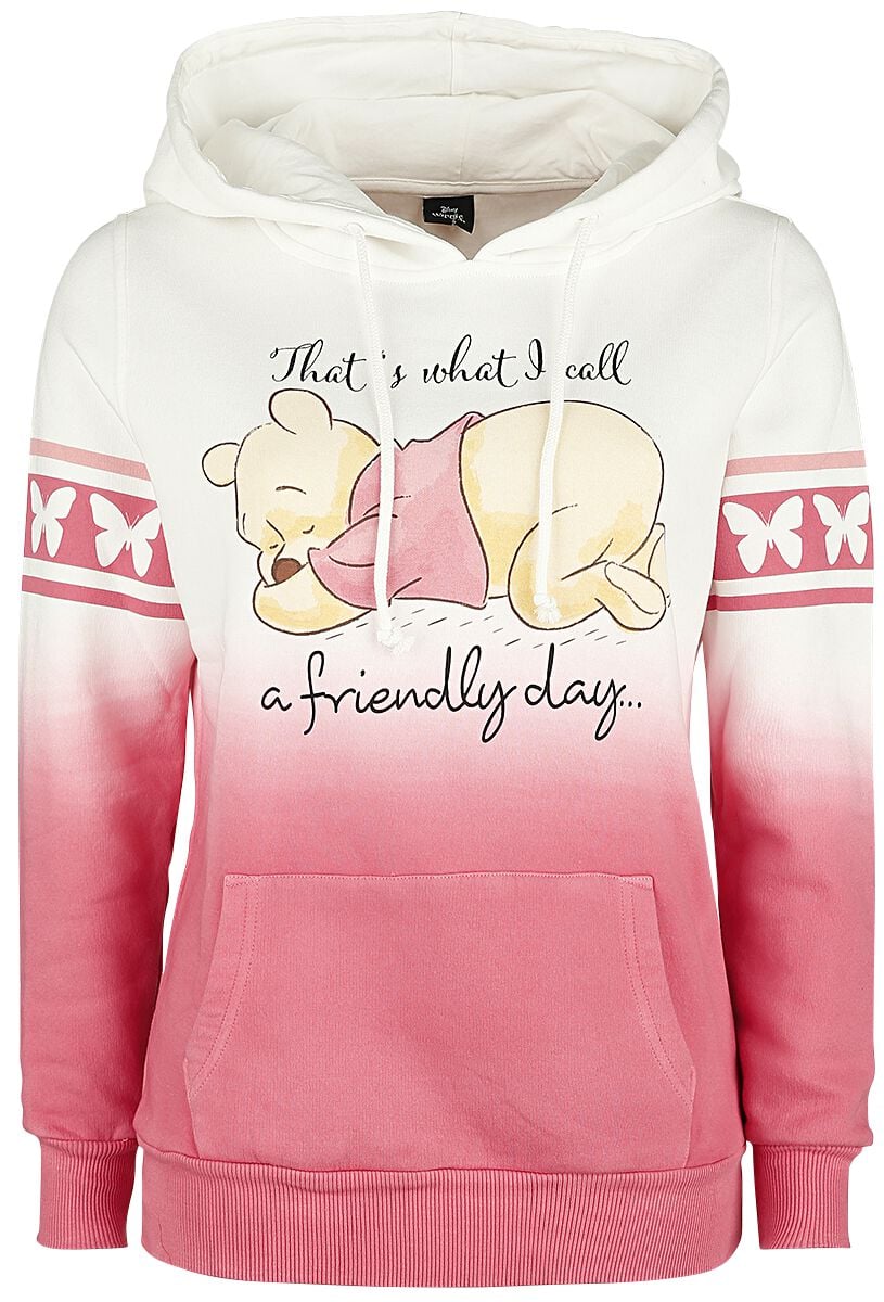 Sweat-shirt à capuche Disney de Winnie L'Ourson - A Friendly Day - S à XXL - pour Femme - blanc/rose - Winnie L'Ourson