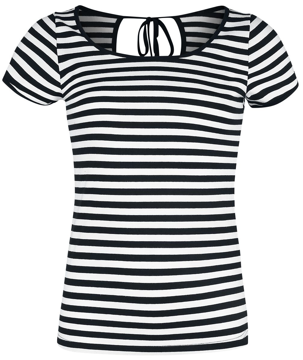 T-Shirt Manches courtes Rockabilly de Forplay - T-shirt Rayé - S à XXL - pour Femme - noir/blanc - Forplay