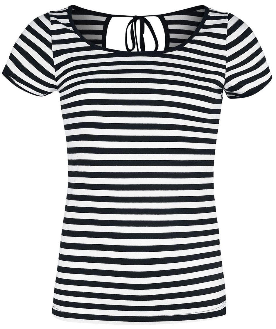 T-Shirt Manches courtes Rockabilly de Forplay - T-shirt Rayé - S à XXL - pour Femme - noir/blanc - Forplay
