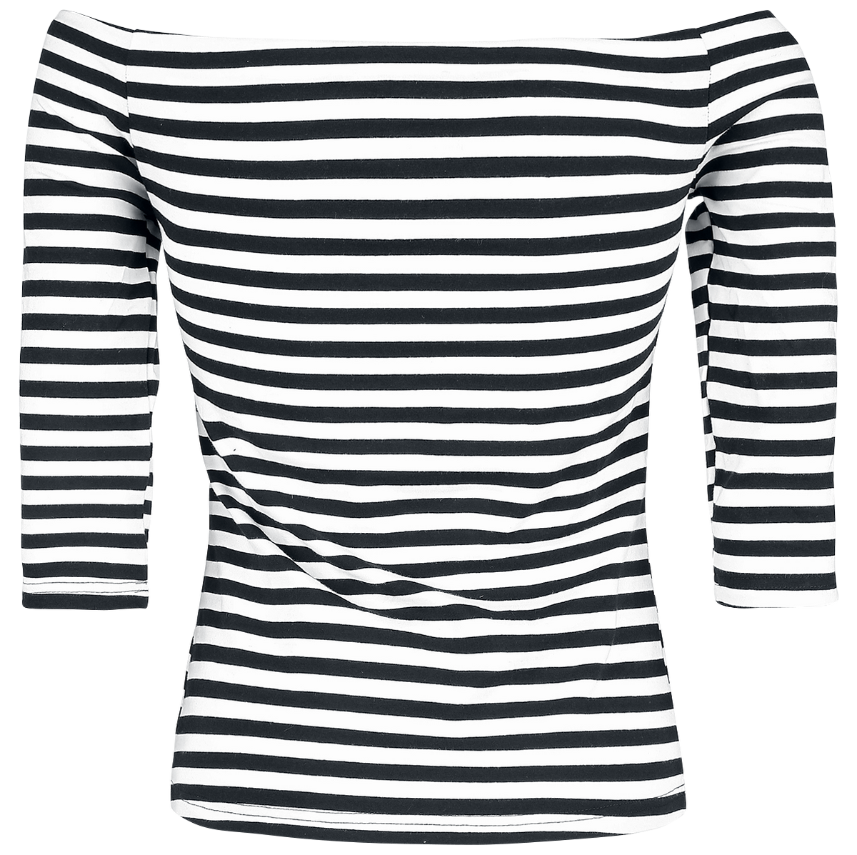 T-shirt manches longues Rockabilly de Forplay - Haut Manches Longues Rayé - S à XXL - pour Femme - noir/blanc - Forplay - View 2
