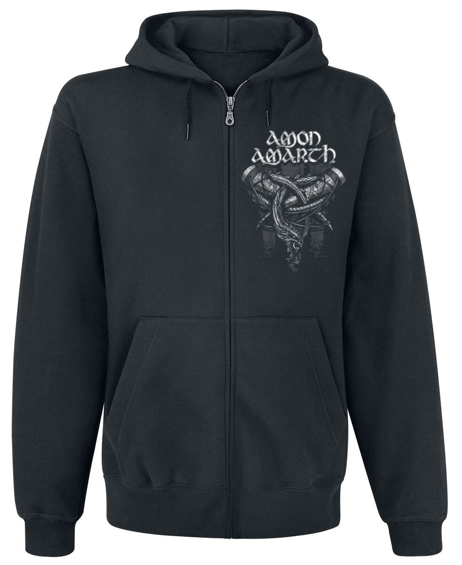 Sweat-shirt zippé à capuche  de Amon Amarth - Carved Skull - S à XL - pour Homme - noir - Amon Amarth
