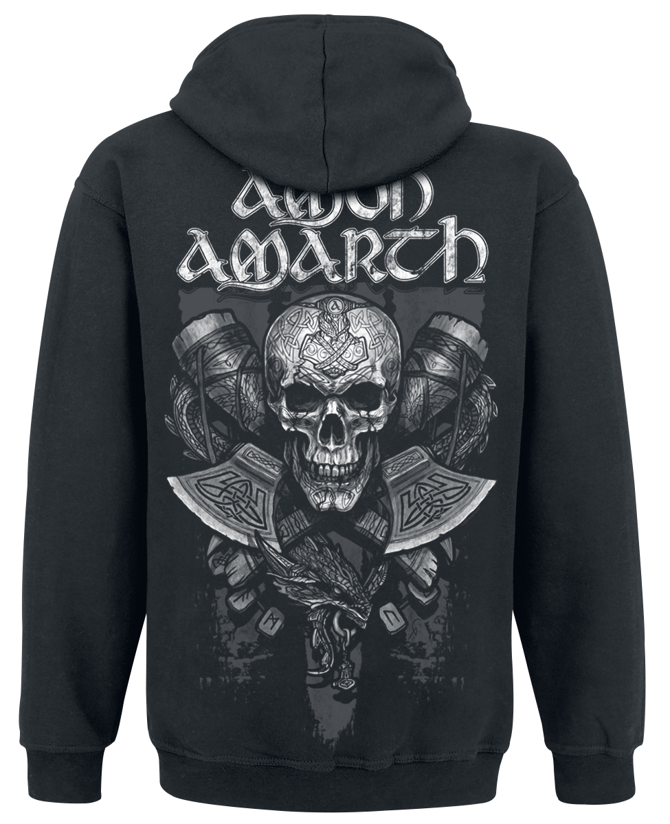 Sweat-shirt zippé à capuche  de Amon Amarth - Carved Skull - S à XL - pour Homme - noir - Amon Amarth - View 2
