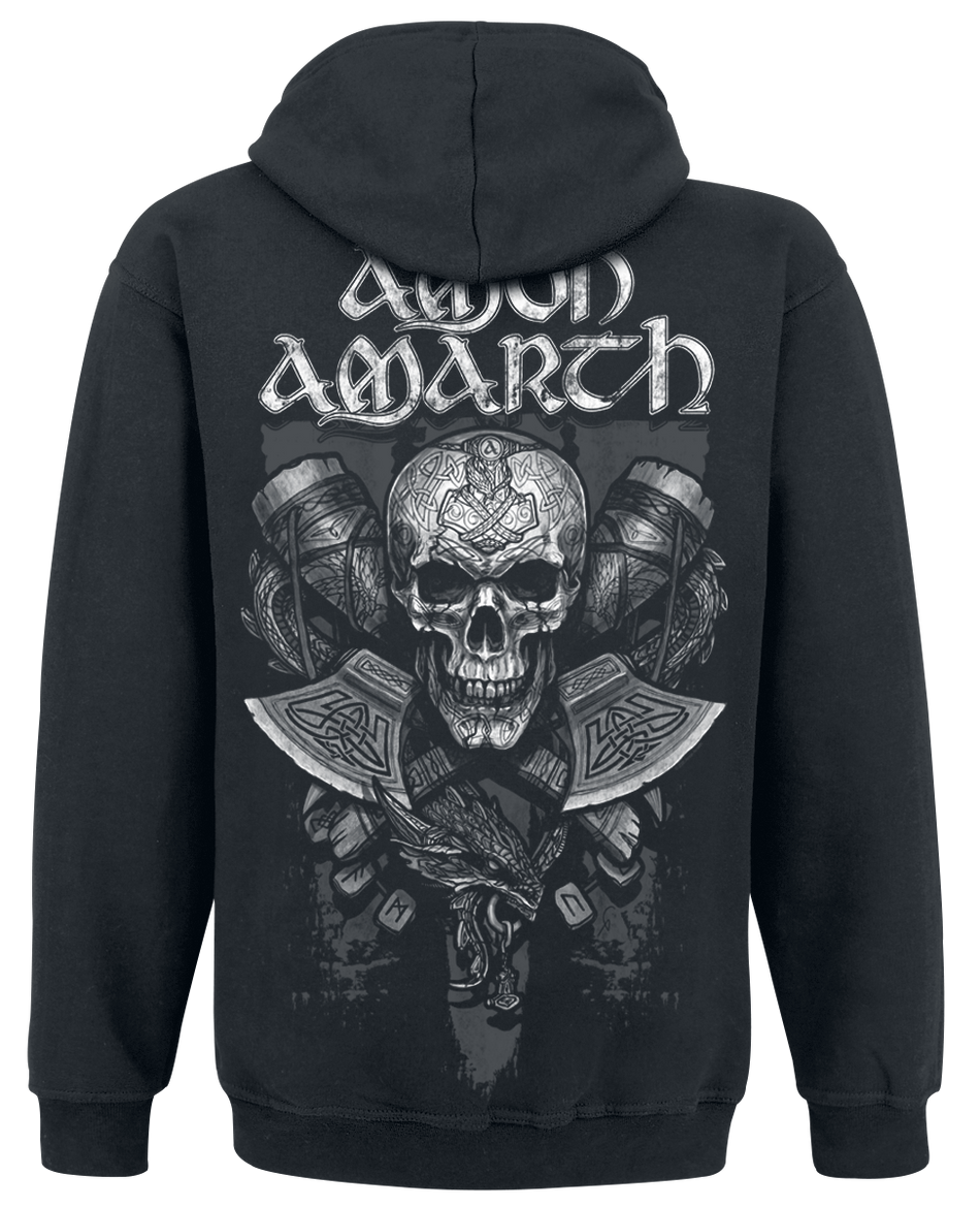 Sweat-shirt zippé à capuche  de Amon Amarth - Carved Skull - S à XL - pour Homme - noir - Amon Amarth - View 2