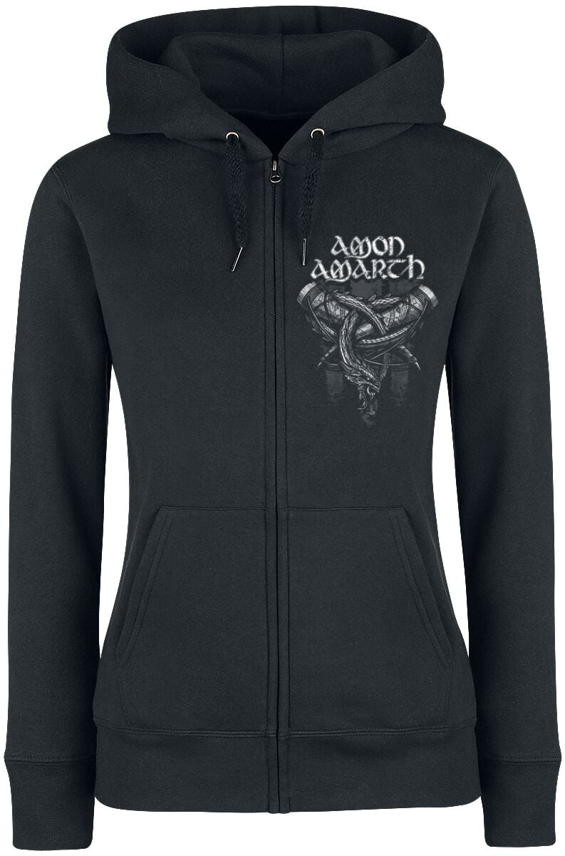 Sweat-shirt zippé à capuche  de Amon Amarth - Carved Skull - S à XXL - pour Femme - noir - Amon Amarth