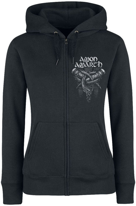 Sweat-shirt zippé à capuche  de Amon Amarth - Carved Skull - S à XXL - pour Femme - noir - Amon Amarth
