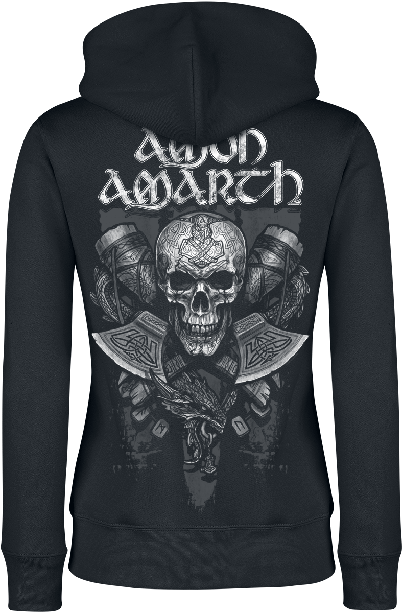 Sweat-shirt zippé à capuche  de Amon Amarth - Carved Skull - S à XXL - pour Femme - noir - Amon Amarth - View 2