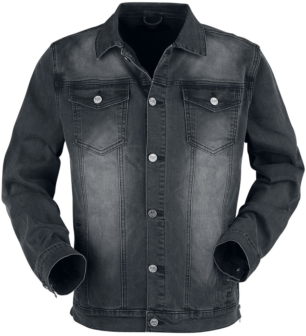Veste en Jean  de Black Premium by EMP - Veste Gris Foncé Avec Poches Poitrine Et Boutons - S à XXL - pour Homme - gris foncé - Black Premium by EMP