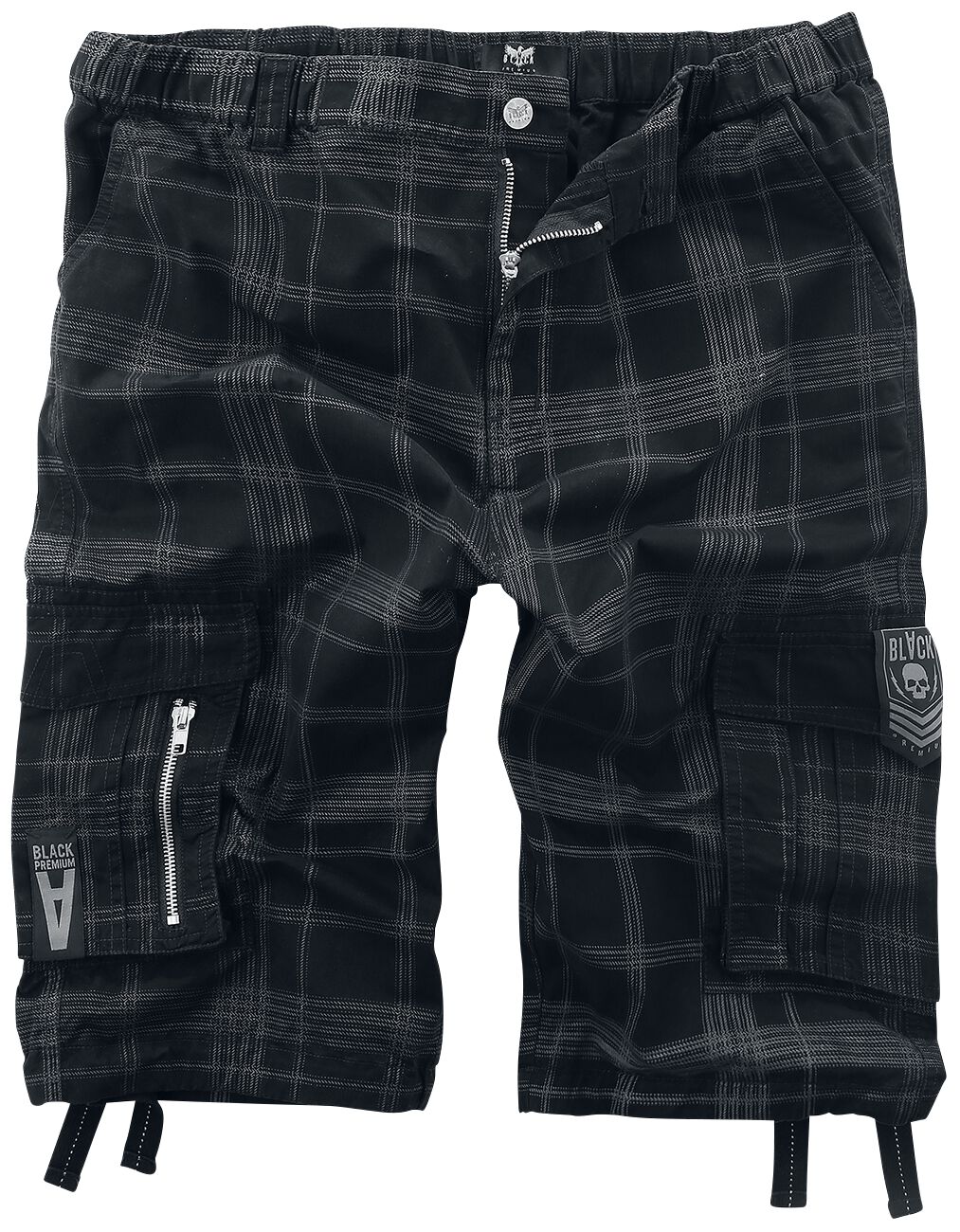 Short  de Black Premium by EMP - Short Noir À Carreaux - S à XXL - pour Homme - noir/gris - Black Premium by EMP