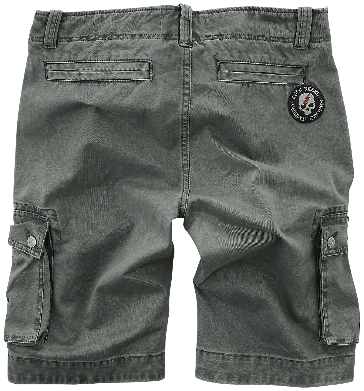 Short  de Rock Rebel by EMP - Short Cargo Gris Avec Patchs - S à XXL - pour Homme - gris - Rock Rebel by EMP - View 2