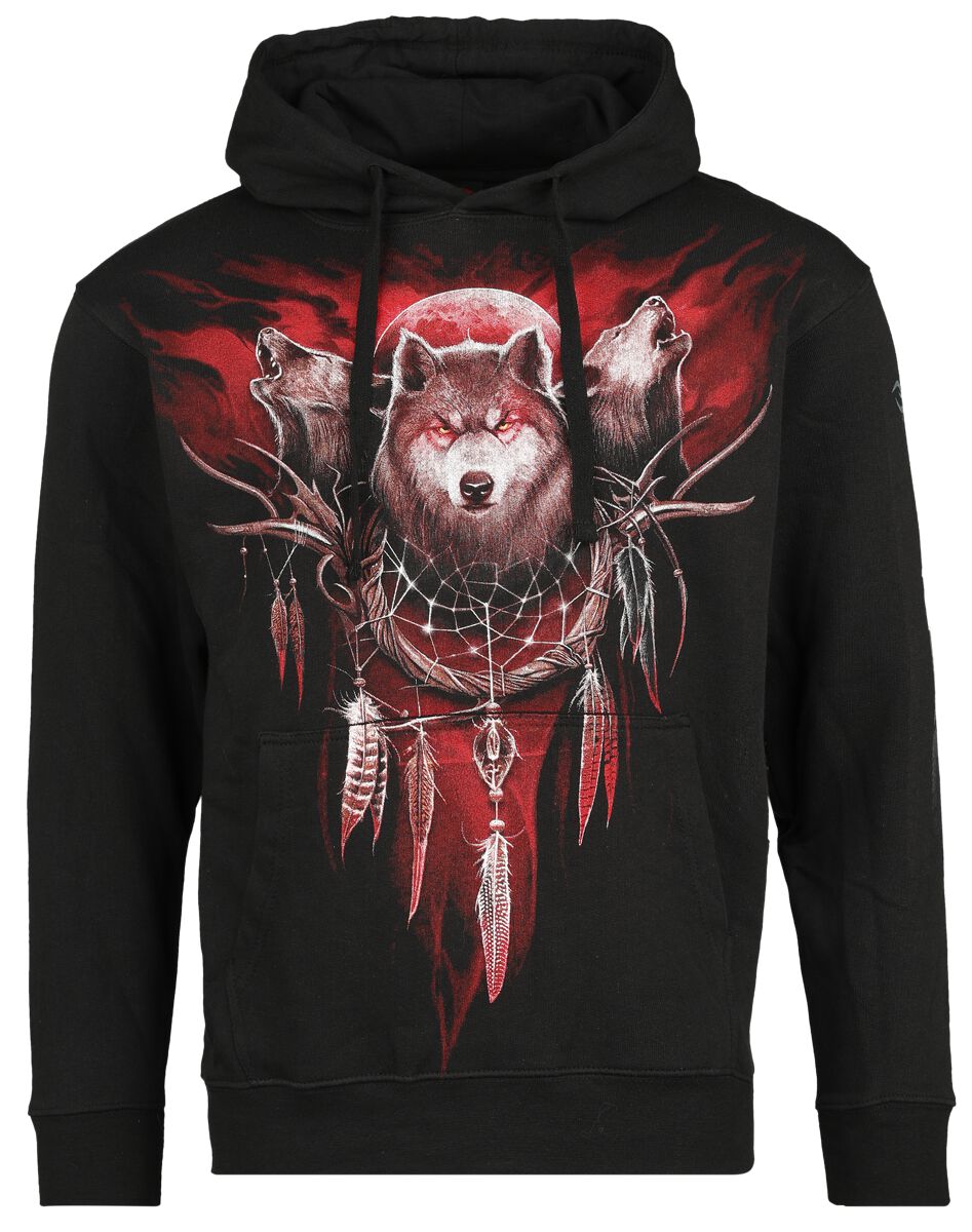 Sweat-shirt à capuche Gothic de Spiral - Cry Of The Wolf - S à XXL - pour Homme - noir - Spiral
