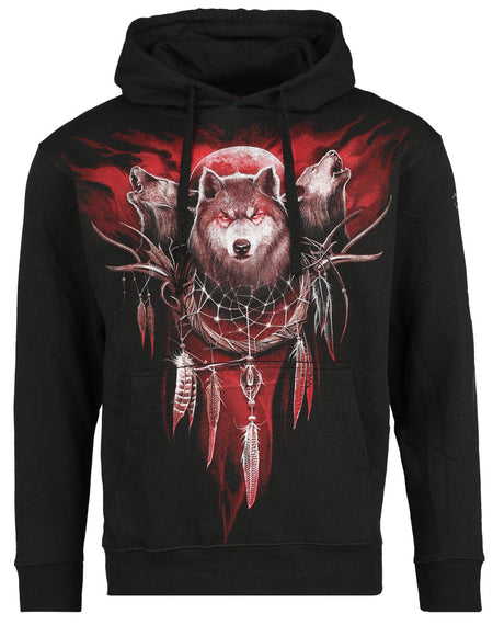 Sweat-shirt à capuche Gothic de Spiral - Cry Of The Wolf - S à XXL - pour Homme - noir - Spiral