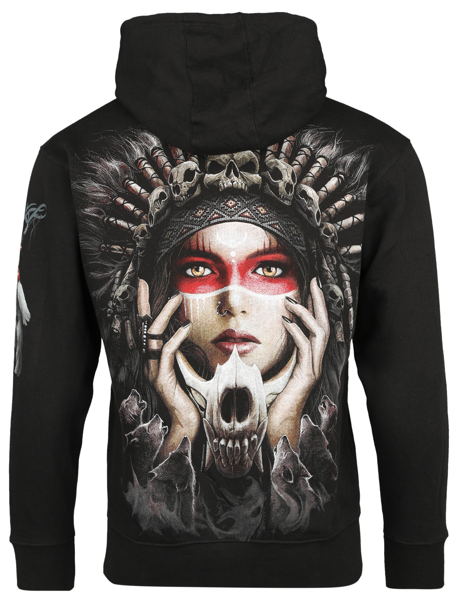Sweat-shirt à capuche Gothic de Spiral - Cry Of The Wolf - S à XXL - pour Homme - noir - Spiral - View 2